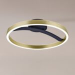 POWERTECH LED φωτιστικό οροφής HLL-0199, 29W, 4000K, Φ38x10cm, χρυσό/μαύρο - Image 2