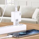 KAKUSIGA φορτιστής τοίχου KSC-1240 με καλώδιο USB-C, USB & USB-C, 20W, λευκός - Image 2