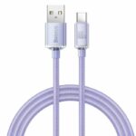 Baseus Crystal Shine Braided USB 2.0 Cable USB-C male - USB-A 100W (1.2m) - Μωβ