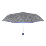 Umbrella Lady Mini 54/8 Man. 3 section round White black fluo windproof Microfibre μπλε