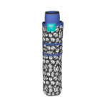 Umbrella Lady Mini 54/8 Man. 3 section round White black fluo windproof Microfibre μπλε - Image 2