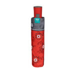 Umbrella Lady Mini 54/8 Aut. 3 section round printed flowers printed windproof Microfibre κόκκινο - Image 2