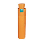 Umbrella Lady Mini 54/8 Man. 3 section round solid color windproof Microfibre πορτοκαλί - Image 2