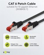 GOOBAY καλώδιο δικτύου 68698, CAT 6 S/FTP, copper, 250MHz, 3m, μαύρο - Image 2