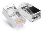 POWERTECH βύσμα RJ45 CAB-N448, ανοιχτού τύπου, Cat 6/6a FTP, μεταλλικό, ασημί, 50τμχ