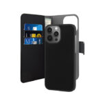 Puro Eco-Leather Case for iPhone 13 Pro Max W/horiz.flip+3 Card Slot+Banknote Pocket+Magn Cover Blac - Image 2