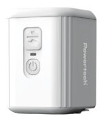 POWERTECH μίνι τρόμπα PT-1553 με φακό, 5W, επαναφορτιζόμενη, λευκή
