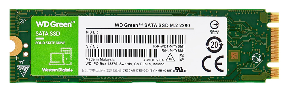WDS480G3G0B-FR WD M.2 SATA III SSD Green WDS480G3G0B, 480GB, 545MBps, Factory Recertified - Image 1