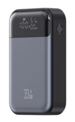 USAMS power bank CD221 με οθόνη, 2x θύρες εξόδου, 10000mAh, PPS 33W, γκρι