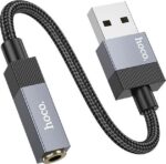 HOCO UPA32D CLEVER, ΑΝΤΑΠΤΟΡΑΣ ΗΧΟΥ, USB ΣΕ 3.5mm, ΜΑΥΡΟ - Image 3