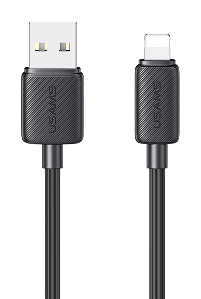 SJ694USB01 USAMS καλώδιο Lightning σε USB US-SJ694, 2.4A, 480Mbps, 2m, μαύρο - Image 1