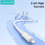 USAMS καλώδιο Lightning σε USB SJ762, 2.4A 12W, 480Mbps, 1m, λευκό - Image 2