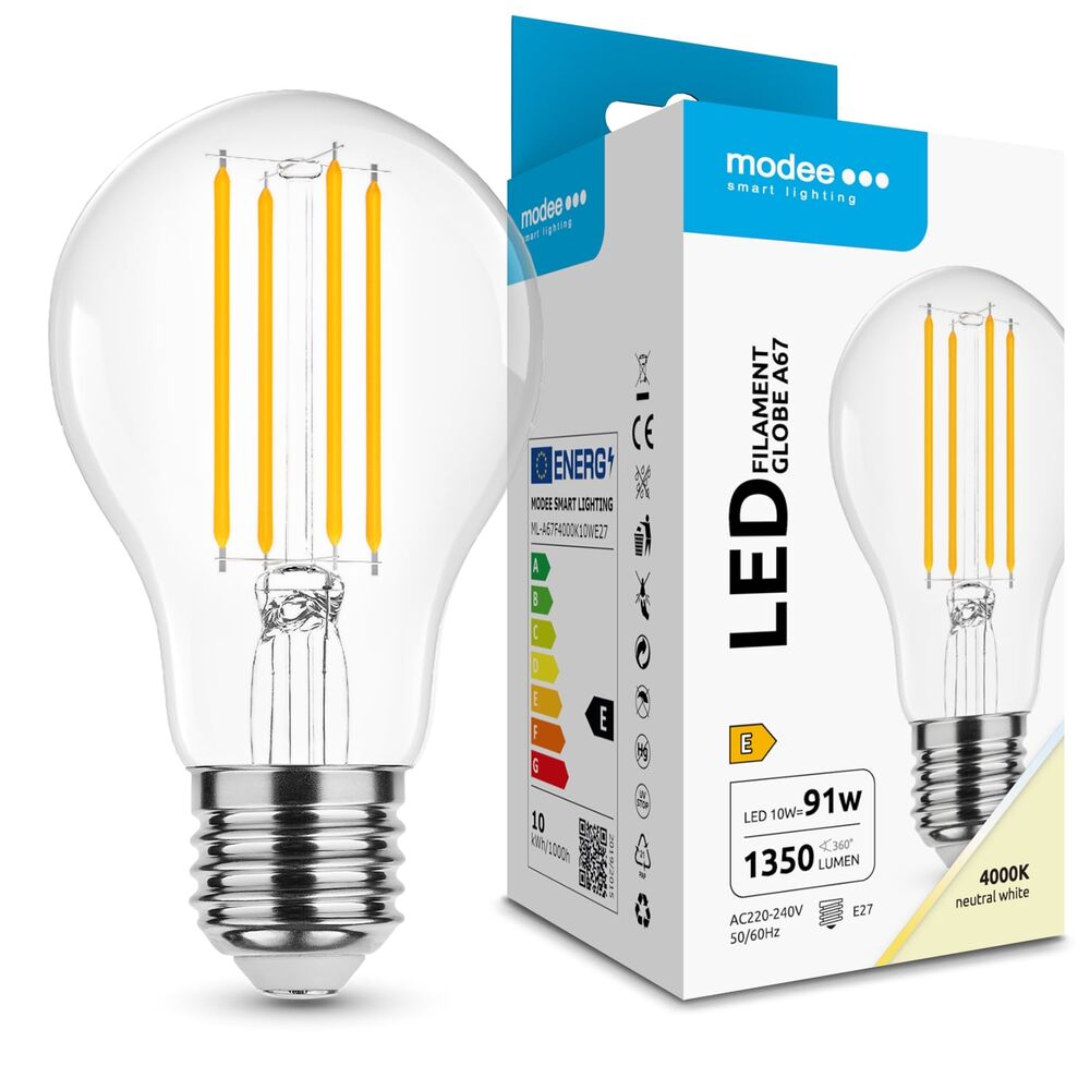 media-1710335959854 Modee LED Λάμπα Filament Globe A67 10W E27 4000K 1350lm ERP - Image 1