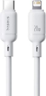 BASEUS SILKY SERIES, ΚΑΛΩΔΙΟ ΓΡΗΓΟΡΗΣ ΦΟΡΤΙΣΗΣ TYPE-C ΣΕ LIGHTNING, 20W, 2m, ΛΕΥΚΟ