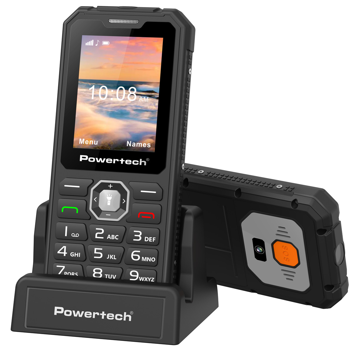 PTM-41 POWERTECH κινητό τηλέφωνο Sentry Armor, dual SIM, πλήκτρο SOS, 4G, IP67, μαύρο - Image 1