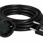 POWERTECH μπαλαντέζα ρεύματος PT-1561, 1x schuko, 16A, 3m, μαύρη
