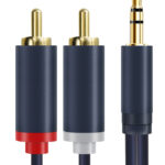 CABLETIME καλώδιο ήχου 3.5mm σε 2x RCA CT-AV303-H12G, 10m, μπλε