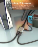 GOOBAY HDMI switch 77791, 2 σε 1, 8K/60Hz, γκρι - Image 2