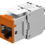 GOOBAY Keystone module RJ45 77947, CAT 6A STP, slim, toolfree, ασημί/πορτοκαλί