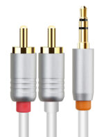 CABLETIME καλώδιο ήχου 3.5mm σε 2x RCA CT-AV314-P12G, 3m, λευκό