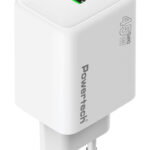POWERTECH φορτιστής τοίχου PT-1551, USB/USB-C, 45W, GaN, AVS, λευκός