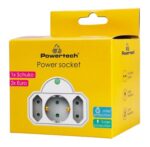 POWERTECH αντάπτορας ρεύματος PT-816 με προστασία υπέρτασης, 1x schuko, 2x euro, 16A, λευκός - Image 2