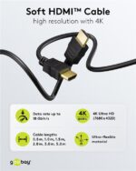 Goobay Καλώδιο HDMI Ethernet Υψηλής Ταχύτητας 4K/60Hz 18Gbit/s Μαύρο 1,5m 80102 - Image 5