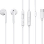 CELEBRAT earphones με μικρόφωνο G39, USB-C σύνδεση, 14mm, 1.2m, λευκά