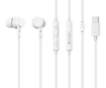CELEBRAT earphones με μικρόφωνο G40, USB-C σύνδεση, 10mm, 1.2m, λευκά