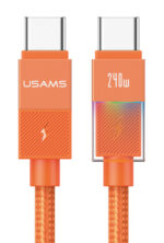 USAMS καλώδιο USB-C SJ775, 240W, 480Mbps, 1.2m, πορτοκαλί