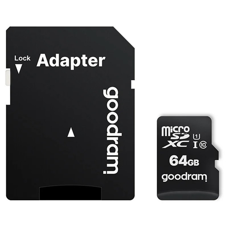 goodram-m1aa-sdxc-uhs-i-u1-karta-mnimis-64gb-me-antaptora GoodRAM M1AA microSDXC 64GB Class 10 U1 UHS-I με αντάπτορα - Image 1
