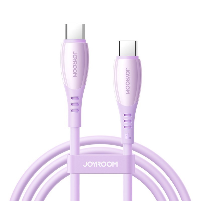 joyroom-s-a59-vibrant-series-usb-2-0-kalodio-usb-c-male-usb-c-60w-1-2m-mov Joyroom S-A59 Vibrant USB 2.0 Cable USB-C male - USB-C 60W Μωβ 1.2m - Image 1