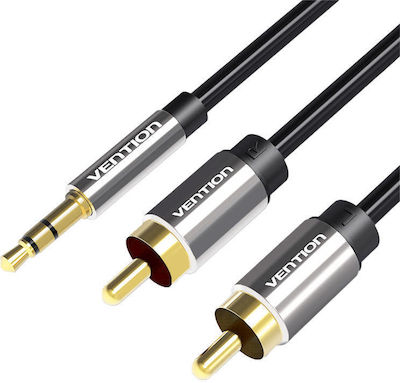 xlarge_20230720161813_vention_kalodio_3_5mm_male_2x_rca_male_mayro_5m_bcfbj Vention Καλώδιο 3.5mm male - 2x RCA male Μαύρο 5m (BCFBJ) - Image 1