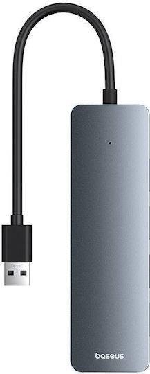 34409 BASEUS ULTRAJOY SERIES, USB HUB, 4 ΘΥΡΕΣ, ΓΚΡΙ - Image 1