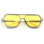 Martinez Nolan Gold Unisex Γυαλιά Ηλίου Aviator & Φακό σε Διάφανο Χρυσαφί Χρώμα - Image 2