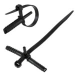 POWERTECH δεματικά καλωδίων με ούπα TIES-084, 7x150mm, μαύρα, 100τμχ